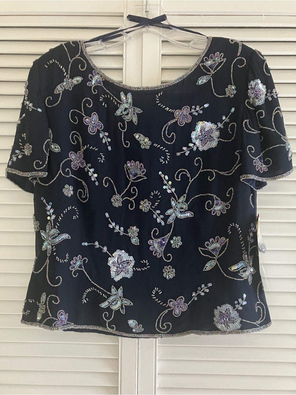 Papell Studio Silk Beaded Top